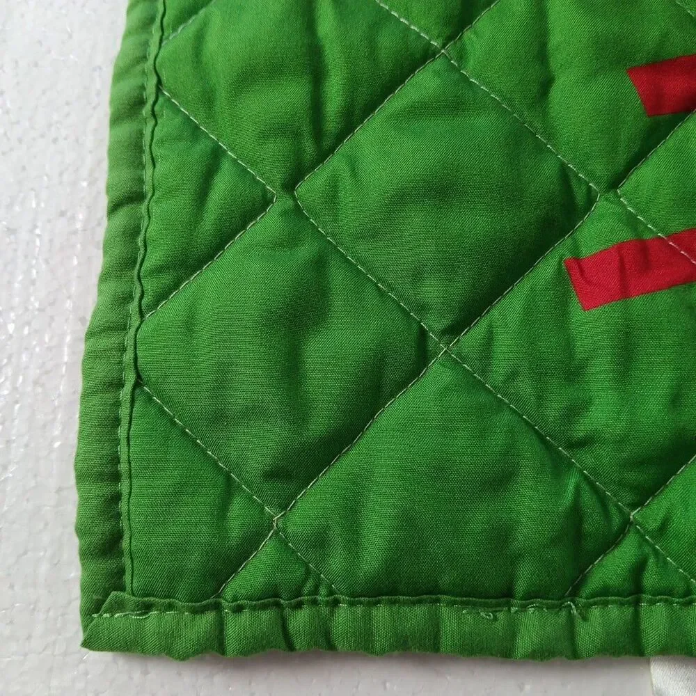 Twin Size Franco & Sons Snoopy Peanuts Christmas Holiday 2 Piece Quilt Set Green